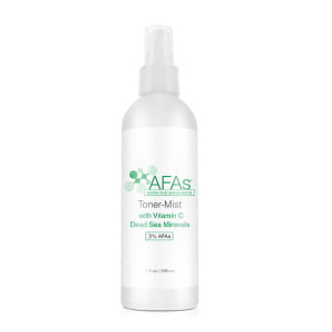 AFAs Regimen Foundations Toner-Mist with Vitamin C og Dead Sea Minerals kombinerer den patenterte blandingen av aminobaserte filaggrin-antioksidanter med L-askorbinsyre (vitamin C), og Dødehavsmineraler for å forfriske, forynge, berolige og fremme naturlig hydrering. Laget med renset vann og uten alkohol eller andre astringenter, beroliger Mist irritert hud, og gjør det også til et perfekt trinn under og etter kliniske prosedyrer. I tillegg til å balansere hudens pH-nivåer, kan den også brukes etter sminkepåføring som stillingsmist.